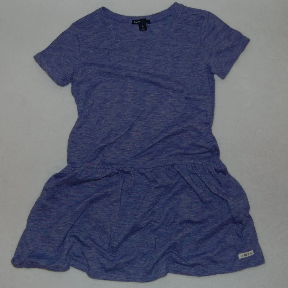GAP Girls Size L (10), Drapey Dress, Short Sleeve, Flared-Elastic Below Waist